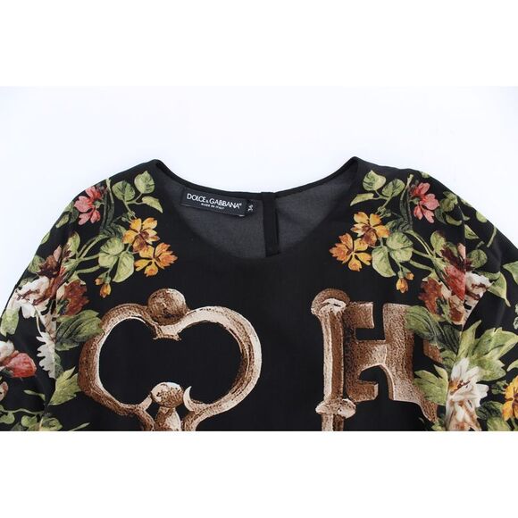 Dolce & Gabbana Floral Key Print Long Sleeve Sweater Women Black Tops & T-Shirts - Picture 6 of 6